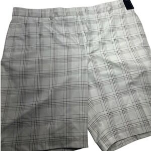 Pebble Beach Mens Golf Shorts Size 40 Plaid‎ White Gray